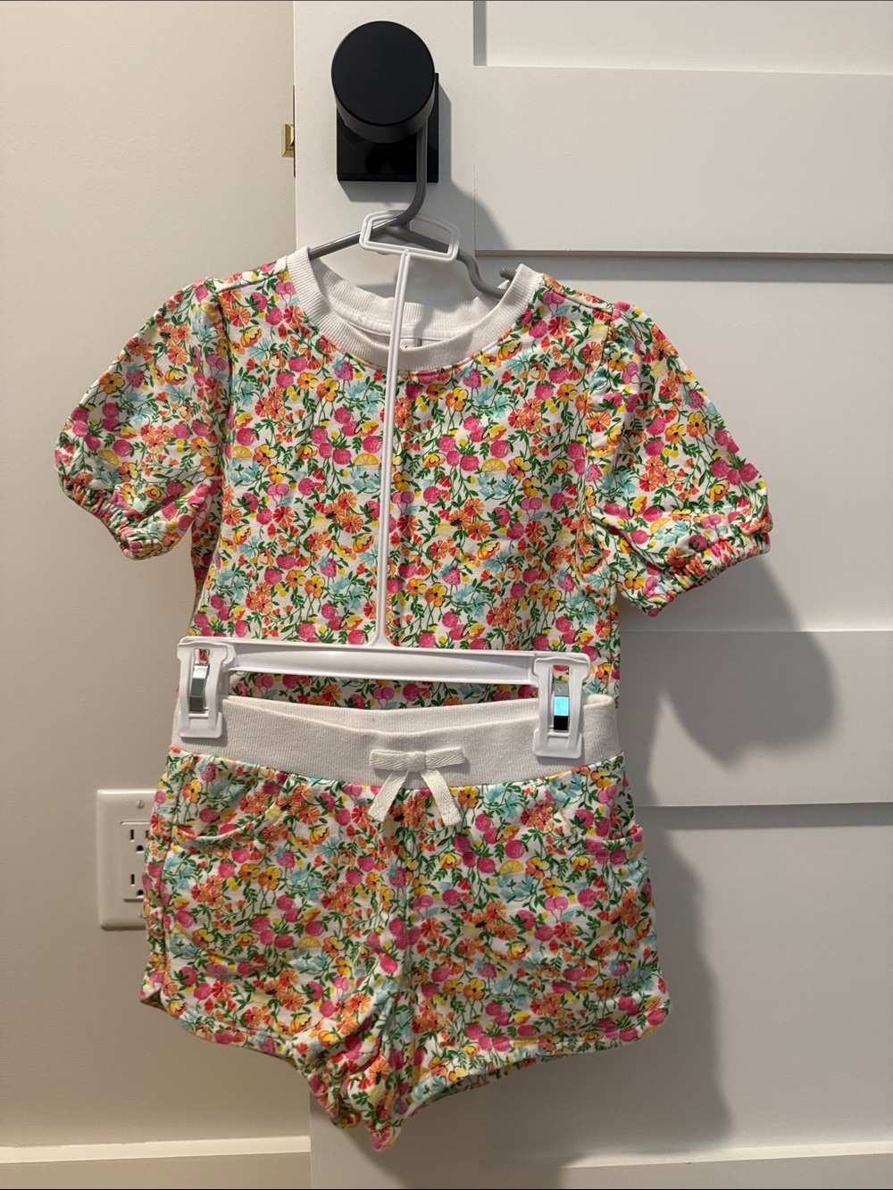 Janie and Jack Multi-Color Floral Short Set with White Trim